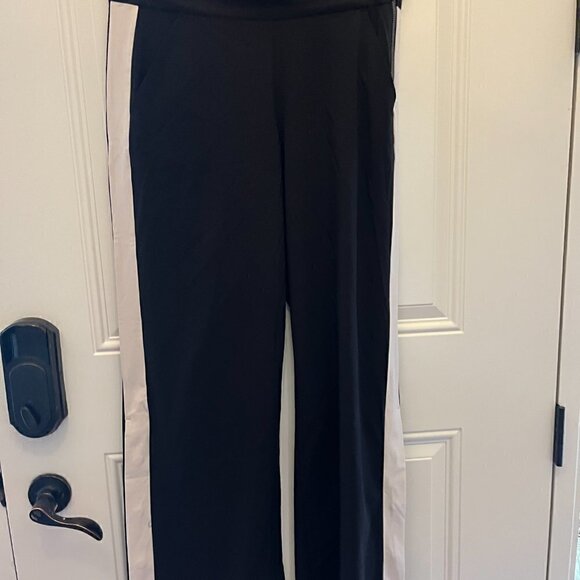 Athleta Grammercy Track Trouser Size 8 Black with White Stripe  NWOT - Picture 3 of 4